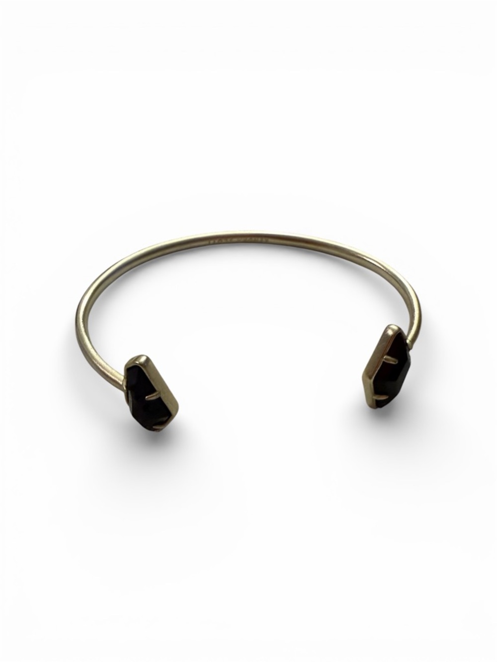 Kendra Scott Black Coffin Shape Stone Cuff Bracelet for Women, 14k Gold-Plated,